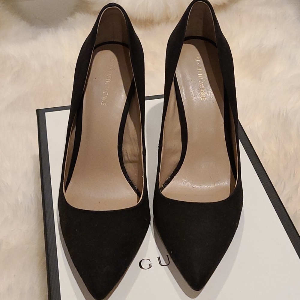 Saks fifth ave suede heels